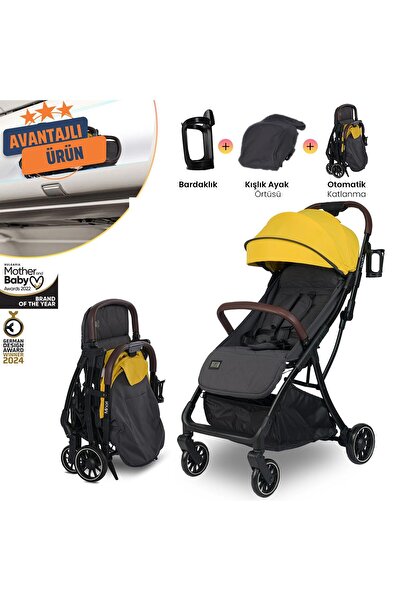 LORELLİ Lorelli Minori Otomatik Katlanır Kabin Boy Bebek Arabası - Lemon