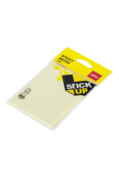 Deli EA00452 ملاحظات لاصقة 76×101 مم، 100 ورقة، أصفر - مثالية للتذكيرات والاس...