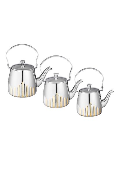 Dania Stainless steel tea kettle set with side handle, 3 different sizes (680 990 1200) mm