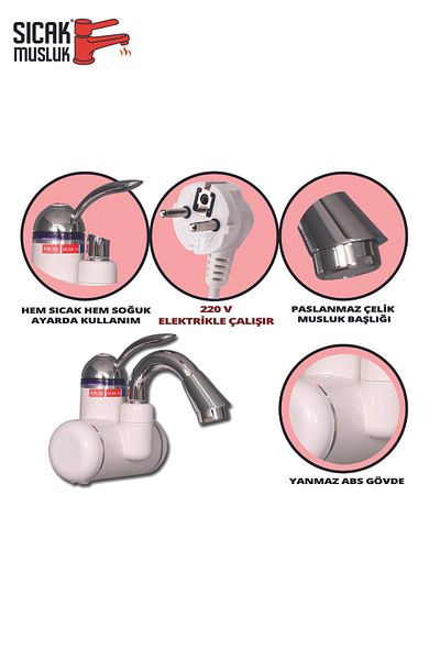 Sıcak Musluk Electric Instant Water Heater Thermal Water Heater Tap Wall Mounted Dsg-5b