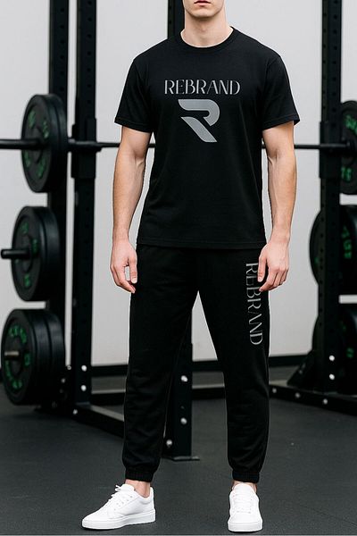 REBRAND Oversize T-Shirt Set - Printed Bottom Top Tracksuit Set