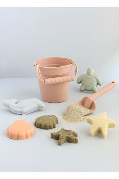 OHYO Silicone Bath and Beach Bucket Set - Healthy and Natural Children's Play Set - Milk Coffee