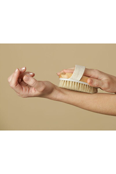 Fabra.ro Perie corp pentru exfoliere, Fabra®, masaj umed/uscat, din par natural, 12.5x6.5x3 cm