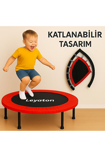 Leyaton 102 Cm (40 Inç ) Trambolin Katlanabilir Kuruluma Hazır Trambolin Kırmızı