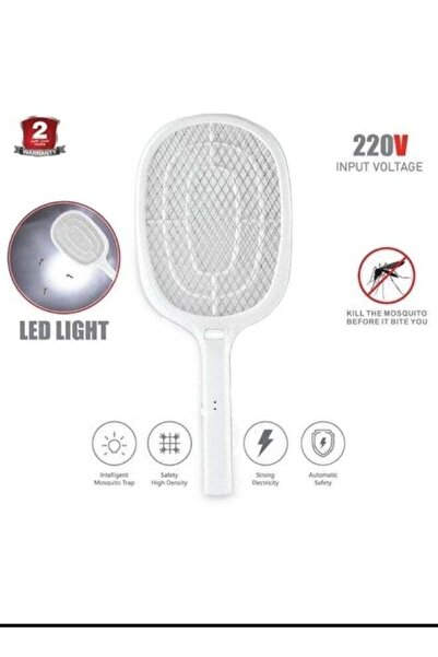 REFURA مضرب البعوض القابل لإعادة الشحن مع ضوء LED 2500 فولت أبيض