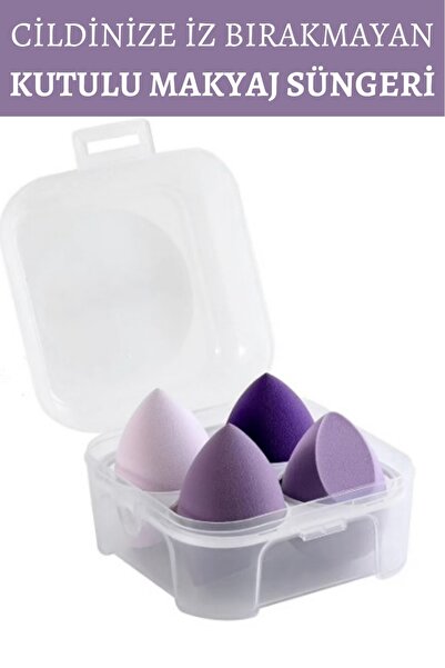 Lovendas Makyaj Sünger Seti, Fondöten, Kapatıcı, Pudra Uygulama 4 Lü Set Özel Kutusunda