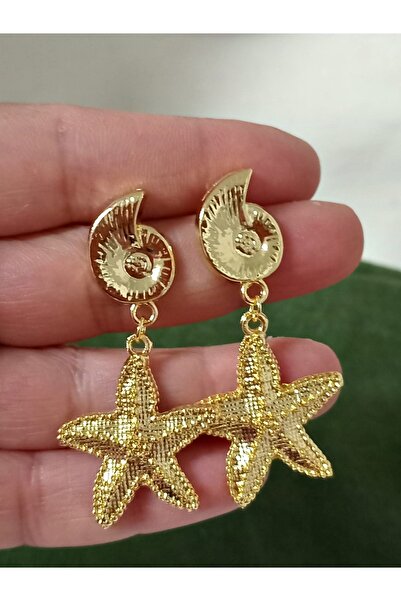 mos&more Gold Sallantılı Deniz Yıldızı Hafif Kadın Küpe