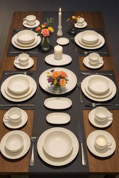 Bonna Porselen Gourmet 61 Parça Yemek Takımı