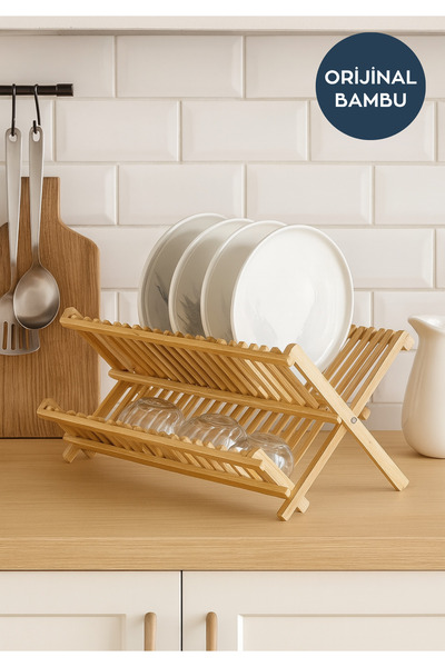 HOMİNG Bambu Set Üzeri Bulaşıklık ve Tabaklık 241737