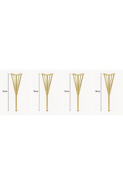 Baykan metal 71 Cm Masa Decorativa Dresuar Mobila Picior Aur 4 Bucati
