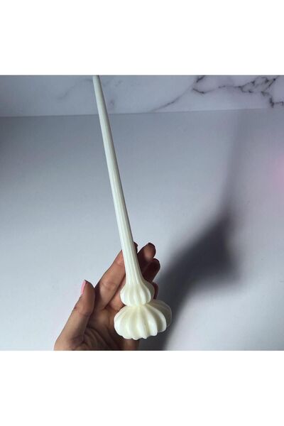 SCA CANDLE Dekoratif Lara Model Beyaz Renk Luks Mum Tekli Mum Kokulu Tekli Mo...