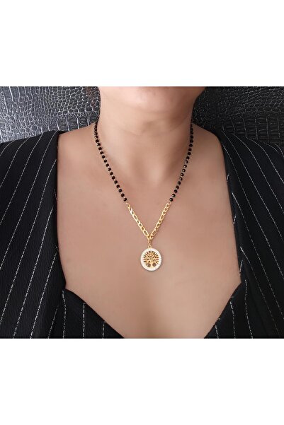 Ödül Moda قلادة شجرة الحياة من حجر الزركون الفولاذي