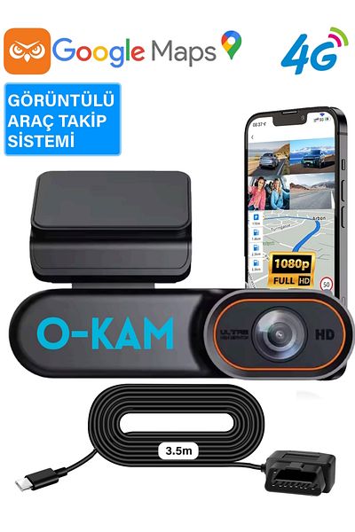 O-KAM 2026 4g Video Car Tracking System Google Maps 1080P Camera Gps 4g