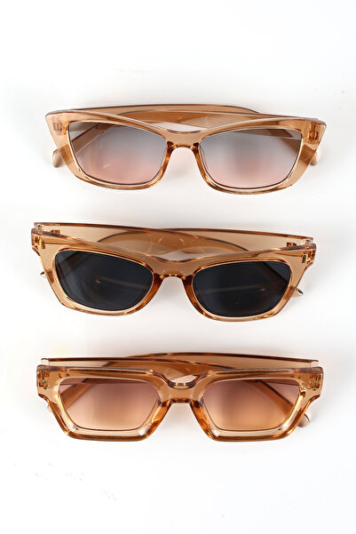 Lozzo 3-Piece Advantage Set Women's Nude Uv400 Sunglasses