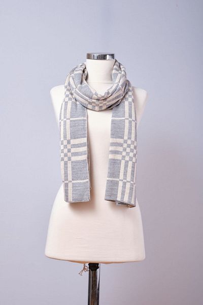 Sebir Moda Knitted Checkered Knitwear Scarf