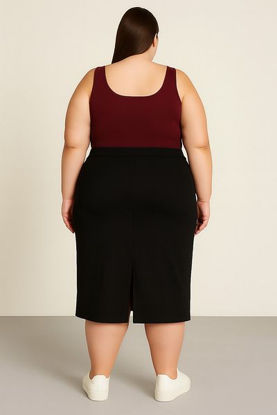 CNG MODA Plus Size Modal Slit Pencil Skirt