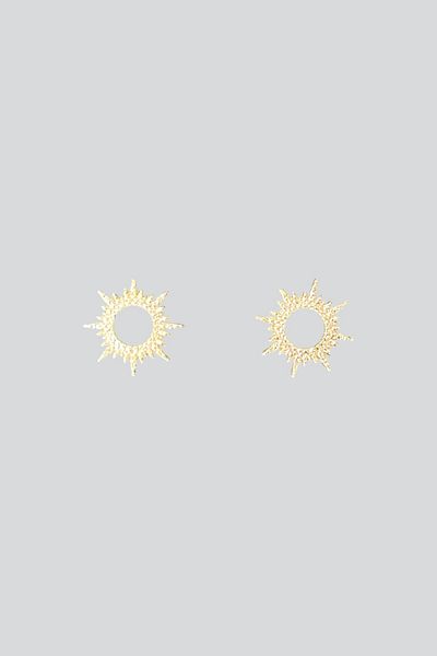 stravis Gold Color Sun Earrings