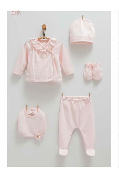 Caramell İncibaby 100% Natural Cotton Jacquard Summer 5'Li Baby Girl Hospital Output New Season 2025