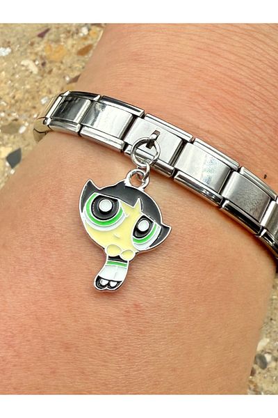 Snartun Powerpuff Girls Steel Charm and Italian Steel Bracelet I Special Boxed