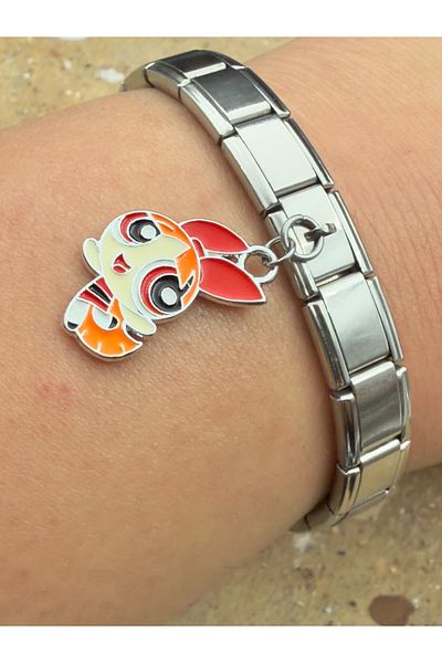 Snartun Powerpuff Girls Steel Charm and Italian Steel Bracelet I Special Boxed