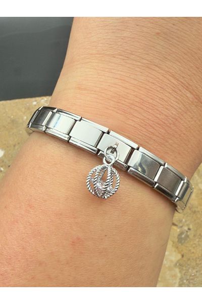Snartun Zircon Single Stone Charm and Italian Steel Bracelet I Special Boxed