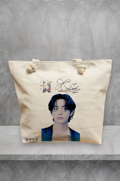 BEKZ Geanta de plaja, model BTS V, 40x51 cm, Crem, BEKZ®