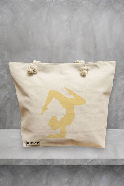 BEKZ Geanta de plaja Yoga 3, 40x51 cm, Crem, BEKZ®