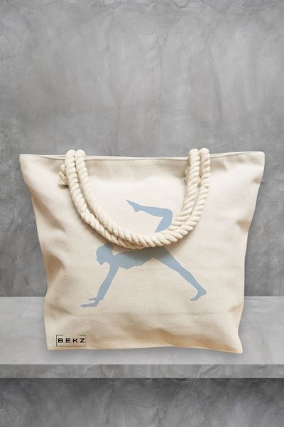 BEKZ Geanta de plaja Yoga 5, 40x51 cm, Crem, BEKZ®