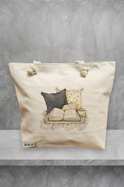 BEKZ Τσάντα θαλάσσης, μοντέλο Books 20, 40x51 εκ., Κρεμ, BEKZ®