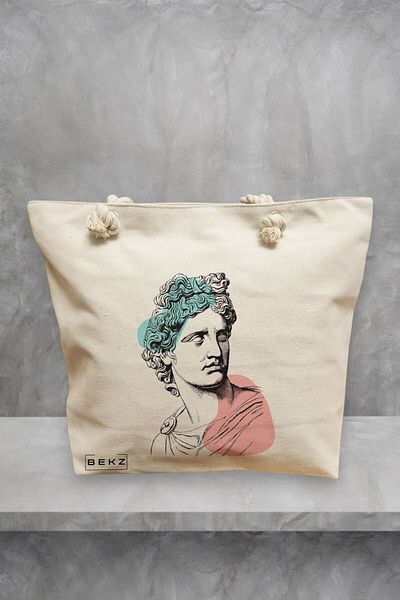 BEKZ Beach Tote Bag, Modern Classic Statue model, 40x51 cm, Cream, BEKZ®