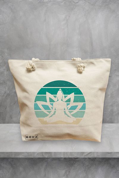 BEKZ Geanta de plaja Yoga 19, 40x51 cm, Crem, BEKZ®