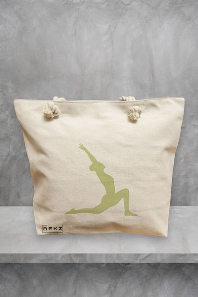 BEKZ Geanta de plaja Yoga 2, 40x51 cm, Crem, BEKZ®