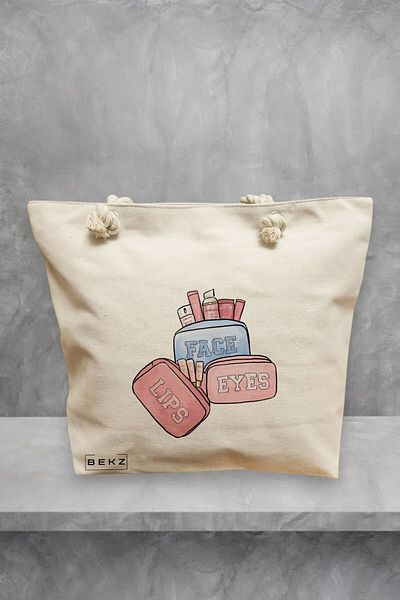 BEKZ Geanta de plaja Travel Girl 11, 40x51 cm, Crem, BEKZ®