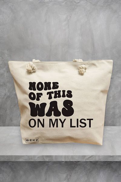 BEKZ Geanta de plaja, model None of this was on my list, 40x51 cm, Crem, BEKZ®