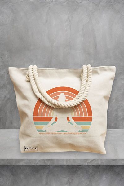 BEKZ Geanta de plaja Yoga 16, 40x51 cm, Crem, BEKZ®