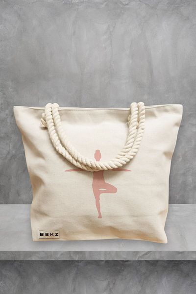 BEKZ Geanta de plaja Yoga 4, 40x51 cm, Crem, BEKZ®