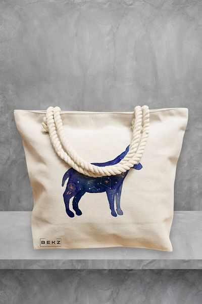 BEKZ Geanta de plaja, model Caine Astral, 40x51 cm, Crem, BEKZ®