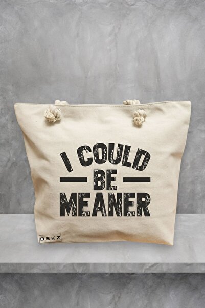 BEKZ Τσάντα θαλάσσης, μοντέλο I could be meaner, 40x51 εκ., Κρεμ, BEKZ®