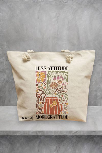 BEKZ Geanta de plaja Boho Style 1, 40x51 cm, Crem, BEKZ®