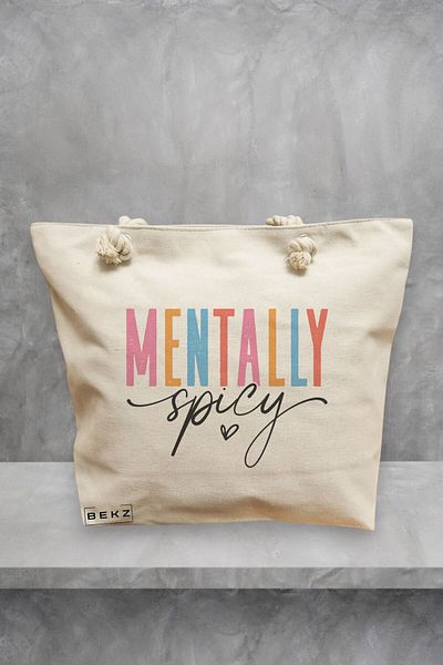 BEKZ Geanta de plaja, model Mentally spicy, 40x51 cm, Crem, BEKZ®