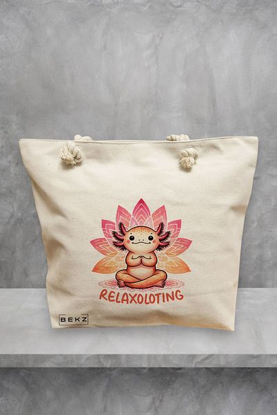 BEKZ Geanta de plaja Yoga Relaxoloting, 40x51 cm, Crem, BEKZ®