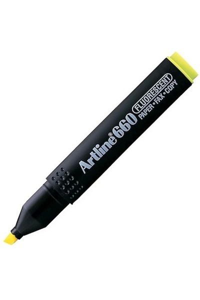 artline 660 Model Highlighter Highlighter - Cut Point, 1.0-4.0mm Fluorescent Yellow