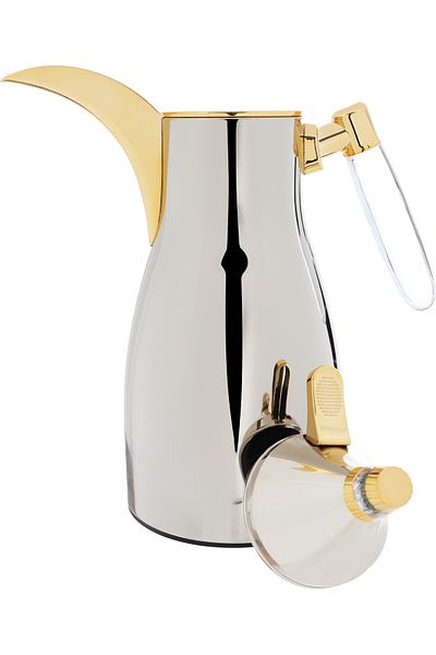 Alsaif Gallery Maymouna Thermos Set, Silver, Transparent And Gold, Two Pieces