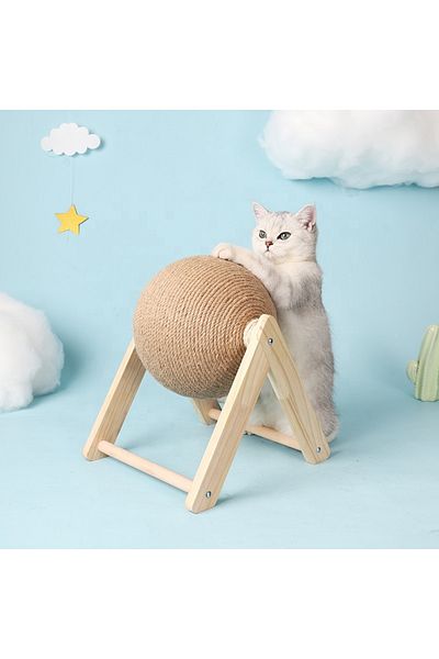 Bogadini Cat Accessory Made of Wood and Sisal, Durable, Easy to Clean and Maintain
