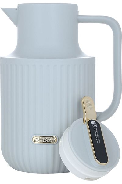 Alsaif Gallery Lura Thermos, Light Gray And Gold, 1.5 Liters