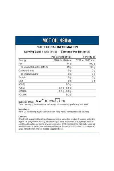 applied nutrition Mct Oil, 490 Ml, For Paleo, Keto & Low Carb Diets, Energy Source No Carbs, (35 SERVINGS)