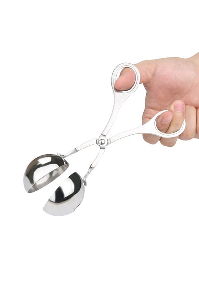 Bogadini Round 304 Stainless Steel Tongs For Meatballs Culinary Preparations
