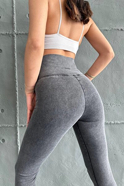 Harmony Ψηλόμεσο κολάν από ανθρακί τζιν - Jeggings