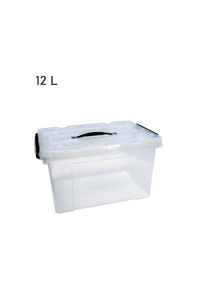 rexa Clear Plastic Storage Box with Lid – Stackable & Moisture - 12L