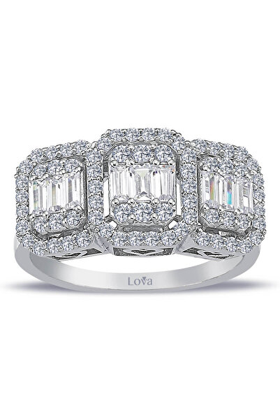 Lova 1 Karat Baget Pırlanta Tria Yüzük - 1010369